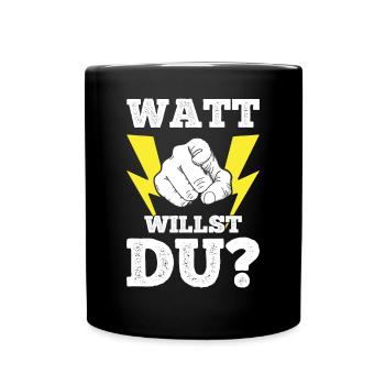 Elektroniker Elektriker Fun Lustig Spruch - Tasse einfarbig - Schwarz - Vorne