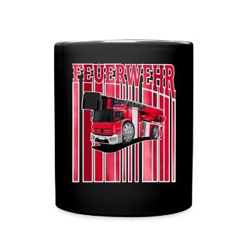 Feuerwehr - Tasse einfarbig - Schwarz - Vorne
