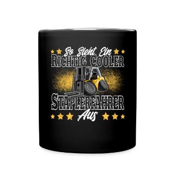 Staplerfahrer - Tasse einfarbig - Schwarz - Vorne