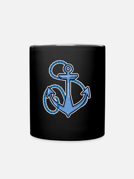 Anker Symbol - Tasse einfarbig - Schwarz