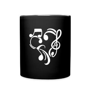 L’amour musique Clé de musique Coeur - Mug uni - noir - Devant