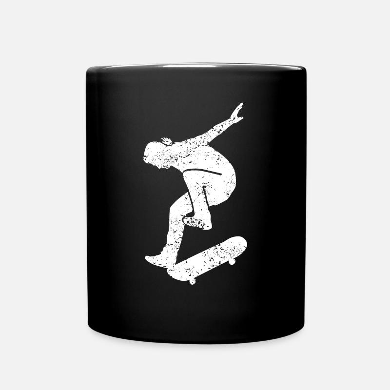Skateboarder Skate Skate Retro Vintage Cadeau - Mug uni - noir