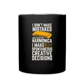 Harmonica harmonica cadeau - Mug uni - noir - Devant