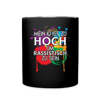 Nationalität Mensch - Gegen Rassismus Deutschland - Tasse einfarbig - Schwarz - Vorne