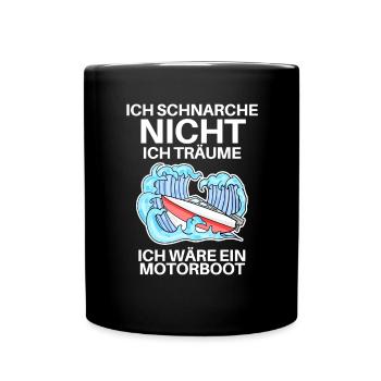 Motorboot Boote Boot - Tasse einfarbig - Schwarz - Vorne