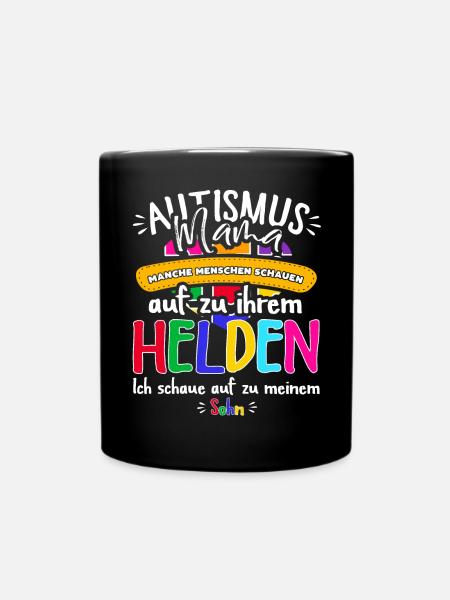 Autismus Mama - Tasse einfarbig - Schwarz