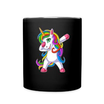 dabbing unicorn - Full Colour Mug - black - Front