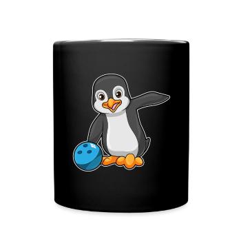 Penguin Bowling Bowling Ball - Full Colour Mug - black - Front