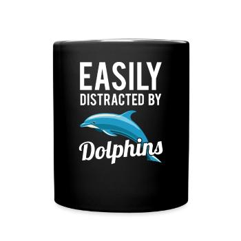 Delfin Delphin Dolphin Wal Cooler Spruch Geschenk - Tasse einfarbig - Schwarz - Vorne