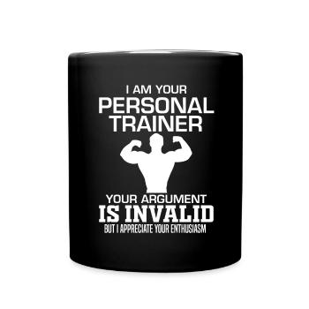 Personal Trainer Motivational Gym Workout Zertifiz - Full Colour Mug - black - Front