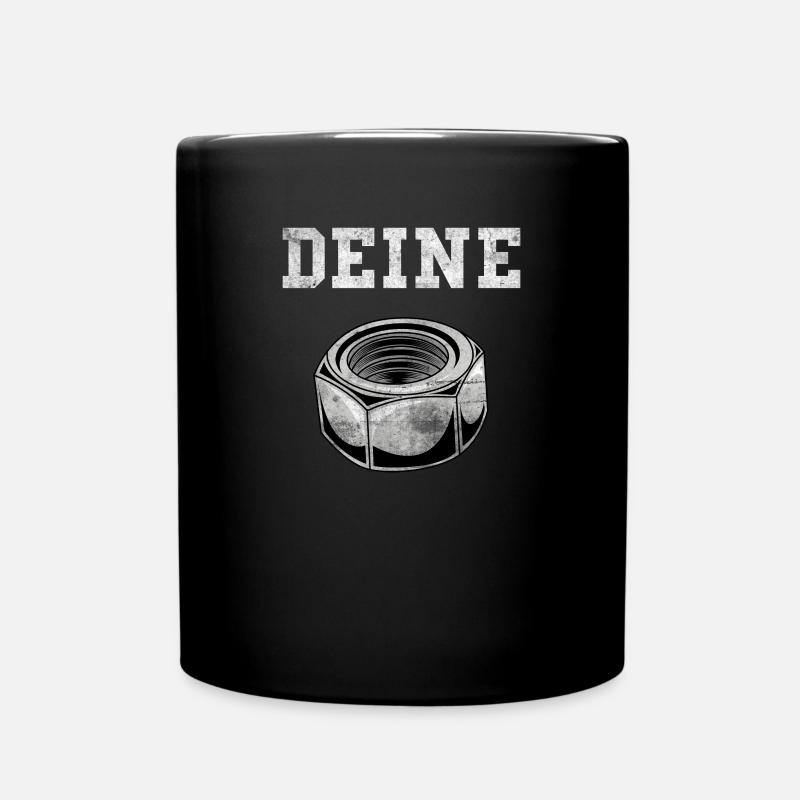 Schraubenmutter Mechaniker Werkstatt Deine Mutter - Tasse einfarbig - Schwarz