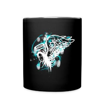 Krankenschwester Engel - Engelsflügel - Tasse einfarbig - Schwarz - Vorne