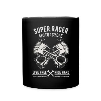 Super Racer Motorcycle V2 Motor Biker Motor Shirt - Full Colour Mug - black - Front