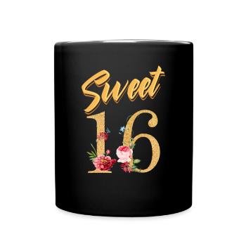 Doux 16e anniversaire - Mug uni - noir - Devant