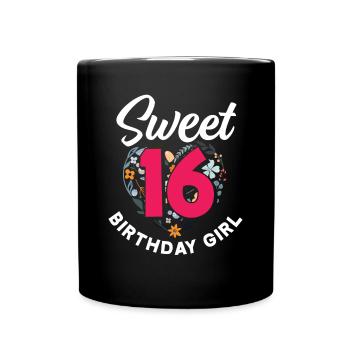 16ème anniversaire fille 16 ans cadeau - Mug uni - noir - Devant