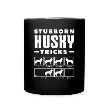 Husky Dog Tricks Husky Lover Gift - Full Colour Mug - black - Front