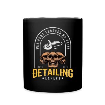Car Detailing Expert Wax Runs Through my Veins - Tasse einfarbig - Schwarz - Vorne