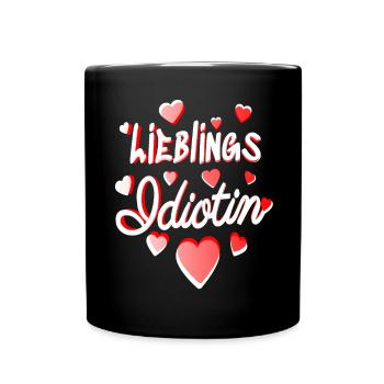 lieblings idiotin lustiger Spruch beste Freundin - Tasse einfarbig - Schwarz - Vorne