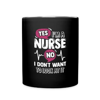 Krankenschwester Beruf Krankenpflegerin Geschenk - Tasse einfarbig - Schwarz - Vorne