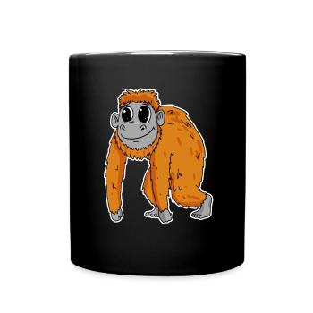 Singe orang-outan - Mug uni - noir - Devant