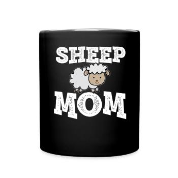 Sheep Mom - Full Colour Mug - black - Front