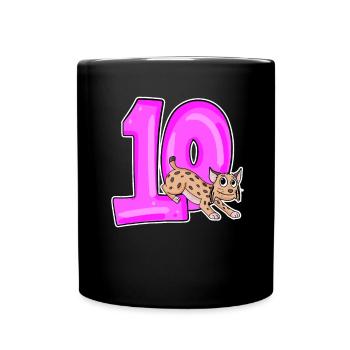 0 ans de lynx chat sauvage lynx ibérique - Mug uni - noir - Devant