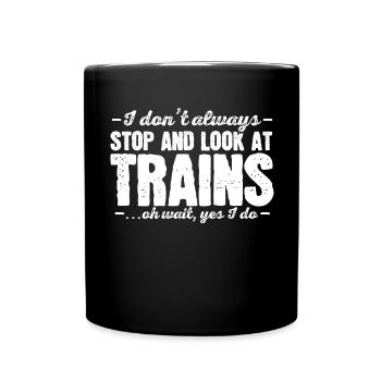 Trains, Chemins de fer, Amateurs de chemin de fer - Mug uni - noir - Devant