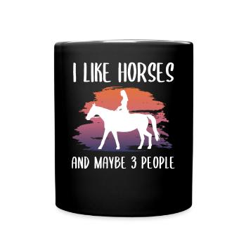 Équitation cheval cheval amoureux renard cadeau - Mug uni - noir - Devant