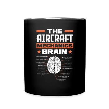 Aircraft Mechanic Brain - Full Colour Mug - black - Front