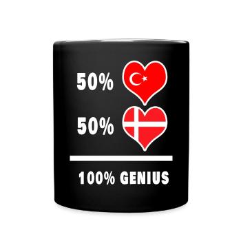 Dänemark und Türkei genial / Geschenk - Tasse einfarbig - Schwarz - Vorne