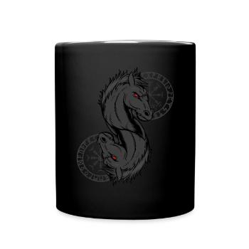 Viking Helm of Awe Odin Sleipnir Aegishjalmur - Full Colour Mug - black - Front