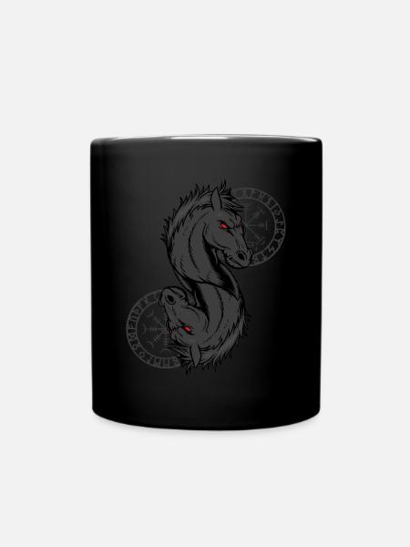 Viking Helm of Awe Odin Sleipnir Aegishjalmur - Tasse einfarbig - Schwarz