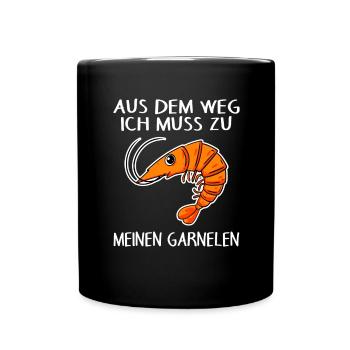 Garnele Garnelen Schrimp Meerestiere - Tasse einfarbig - Schwarz - Vorne