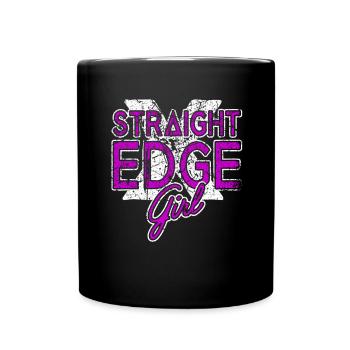 Straight Edge Girl Schriftzug Straight Edger Life - Tasse einfarbig - Schwarz - Vorne