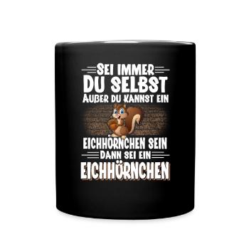 Eichhörnchen - Tasse einfarbig - Schwarz - Vorne