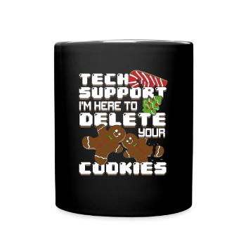 Computer PC IT-Support Mitarbeiter Geschenk - Tasse einfarbig - Schwarz - Vorne