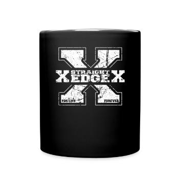 Straight Edge Lettering For Straight Edger Life - Full Colour Mug - black - Front