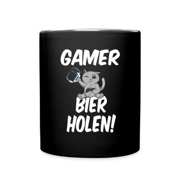 Go Get A Beer In German Gaming Gamer - Full Colour Mug - black - Front