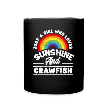 Fille femmes soleil Languste - Mug uni - noir - Devant