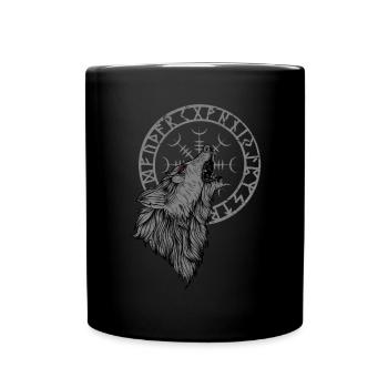 Viking Helm of Awe Geri Freki Aegishjalmur - Full Colour Mug - black - Front