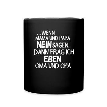 Lustiger süßer Oma Opa Enkel Spruch - Tasse einfarbig - Schwarz - Vorne
