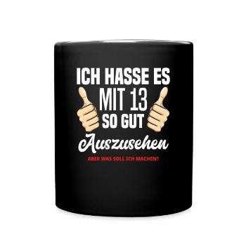 13. Geburtstag Geburtstagsshirt Geschenk - Tasse einfarbig - Schwarz - Vorne