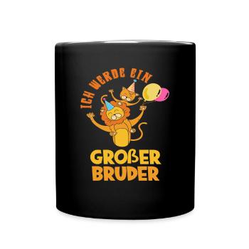 Bald Großer Bruder Geburt Geschenk Junge - Tasse einfarbig - Schwarz - Vorne