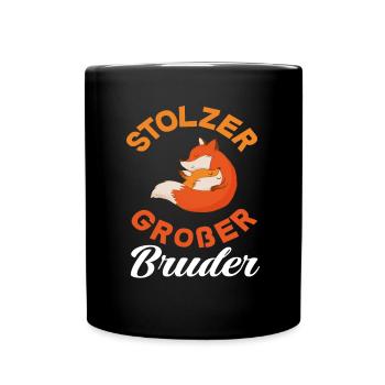 Stolzer Großer Bruder Fuchs - Tasse einfarbig - Schwarz - Vorne