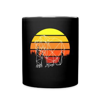Bär Polygon Sunset - Tasse einfarbig - Schwarz - Vorne