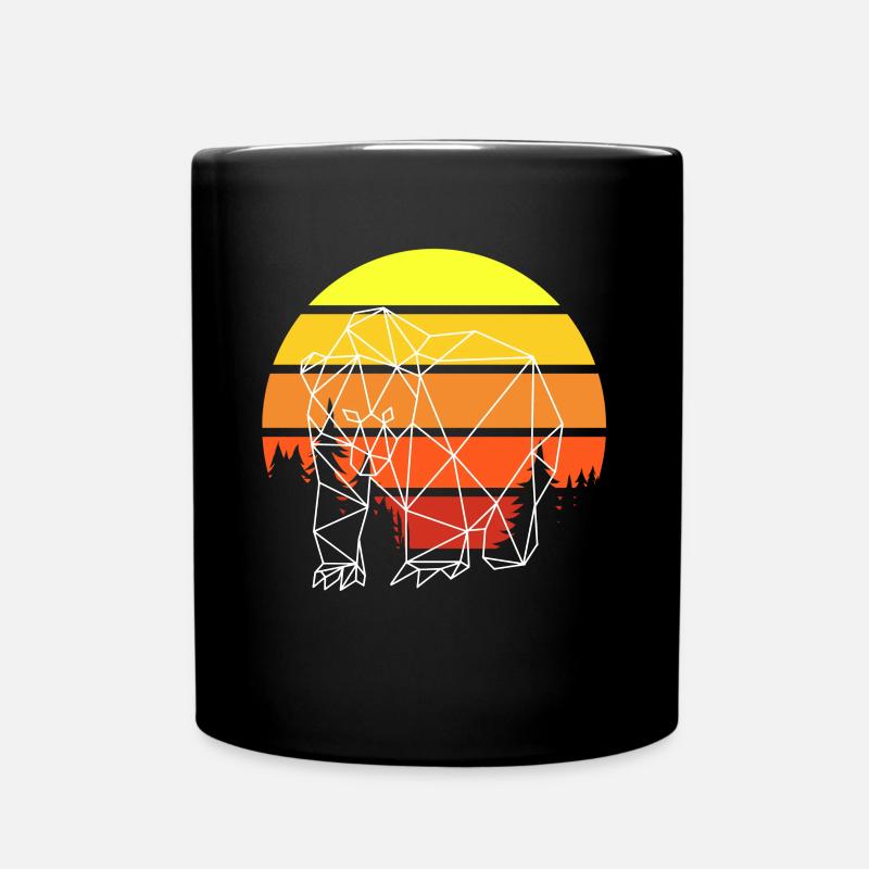 Bär Polygon Sunset - Tasse einfarbig - Schwarz