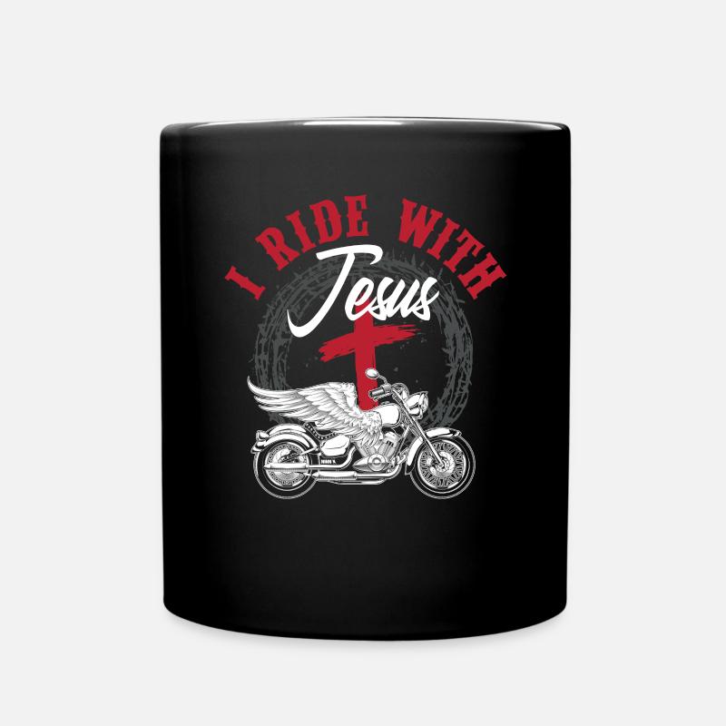 Jésus motard chrétien moto - Mug uni - noir