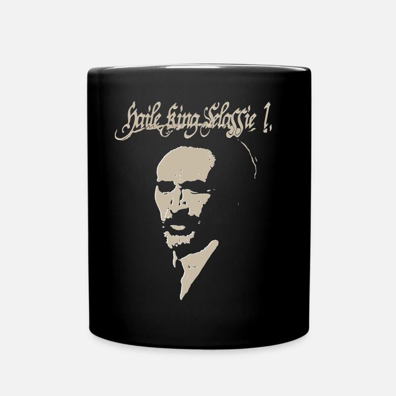 Haile Selassie Rastafari silhouette - Mug uni - noir