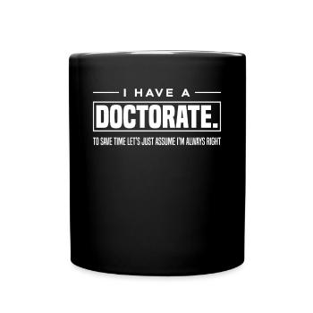 Doctorat doctorant - Mug uni - noir - Devant