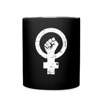 Feminism grunge - Full Colour Mug - black - Front